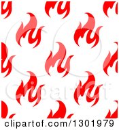 Clipart Of A Seamless Pattern Background Of Red Flames Royalty Free Vector Illustration