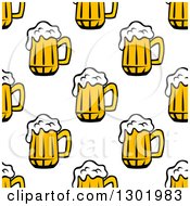 Clipart Of A Seamless Background Pattern Of Beer Mugs 2 Royalty Free Vector Illustration