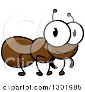 Poster, Art Print Of Cartoon Happy Brown Ant