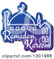 Poster, Art Print Of Blue Mosque With Shining Stars And Ramadan Kareem For Muslim Holy Month