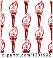 Clipart Of A Seamless Pattern Background Of Red Torches Royalty Free Vector Illustration