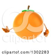 Clipart Of A 3d Navel Orange Character Presenting Royalty Free Vector Illustration by Julos