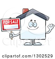 Poster, Art Print Of Cartoon Happy Friendly For Sale House Waving