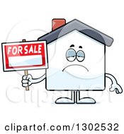 Poster, Art Print Of Cartoon Sad Depressed For Sale House Pouting