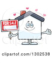 Poster, Art Print Of Cartoon Loving For Sale House With Open Arms And Hearts