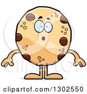 Poster, Art Print Of Cartoon Surprised Chocolate Chip Cookie Character Gasping