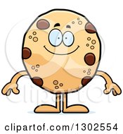 Cartoon Happy Chocolate Chip Cookie Character Smiling