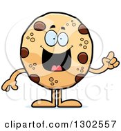 Clipart Of A Cartoon Smart Chocolate Chip Cookie Character With An Idea Royalty Free Vector Illustration by Cory Thoman
