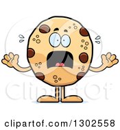 Poster, Art Print Of Cartoon Scared Chocolate Chip Cookie Character Screaming