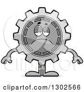 Poster, Art Print Of Cartoon Sad Depressed Gear Cog Wheel Character Pouting