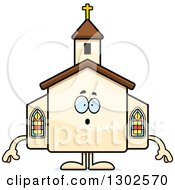 Poster, Art Print Of Cartoon Surprised Gasping Church Building Character