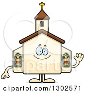Poster, Art Print Of Cartoon Happy Friendly Church Building Character Waving