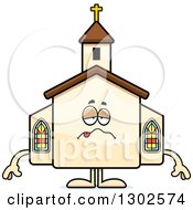 Poster, Art Print Of Cartoon Sick Or Drunk Church Building Character