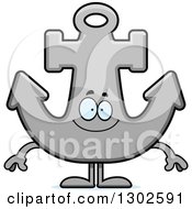 Poster, Art Print Of Cartoon Happy Anchor Character Smiling