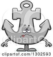 Clipart Of A Cartoon Sick Or Drunk Anchor Character Royalty Free Vector Illustration by Cory Thoman