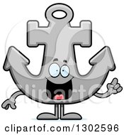 Clipart Of A Cartoon Happy Smart Anchor Character With An Idea Royalty Free Vector Illustration by Cory Thoman
