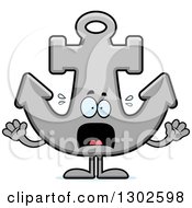 Clipart Of A Cartoon Scared Anchor Character Screaming Royalty Free Vector Illustration by Cory Thoman