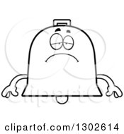 Poster, Art Print Of Cartoon Black And White Sad Depressed Bell Character Pouting