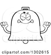 Poster, Art Print Of Cartoon Black And White Mad Bell Character Holding Up Fists