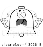 Poster, Art Print Of Cartoon Black And White Scared Bell Character Screaming