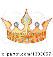 Clipart Of A Gold Tiara With Diamonds Royalty Free Vector Illustration