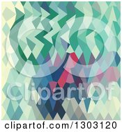 Poster, Art Print Of Low Poly Abstract Geometric Background Of Myrtle Green