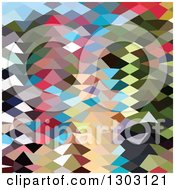 Poster, Art Print Of Low Poly Abstract Geometric Background Of Multi Colors