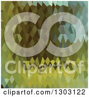 Poster, Art Print Of Low Poly Abstract Geometric Background Of Moss Green