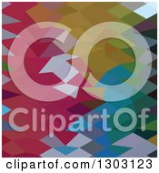 Poster, Art Print Of Low Poly Abstract Geometric Background Of Maroon And Other Colors