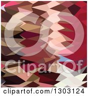 Poster, Art Print Of Low Poly Abstract Geometric Background Of Vermillion
