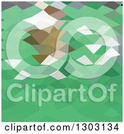 Poster, Art Print Of Low Poly Abstract Geometric Background Of Emerald Green