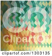 Poster, Art Print Of Low Poly Abstract Geometric Background Of Emerald Green Harlequins