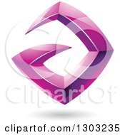 Poster, Art Print Of 3d Shiny Abstract Floating Sharp Magenta Letter A With A Shadow On White