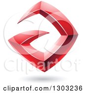 Poster, Art Print Of 3d Shiny Abstract Floating Sharp Red Letter A With A Shadow On White