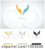Clipart Of Whale Tail Fin Designs Royalty Free Vector Illustration