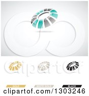 Clipart Of Abstract Disc Logos With Shadows Royalty Free Vector Illustration