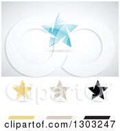 Poster, Art Print Of Different Colored Ice Star Logos With Shadows