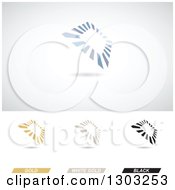 Clipart Of Abstract Tilted Frame Logos With Shadows Royalty Free Vector Illustration