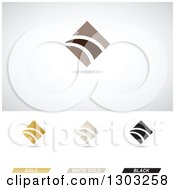 Poster, Art Print Of Abstract Corporate Finance Diamond Themed Logos With Shadows