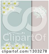 Poster, Art Print Of Daisy And Floral Divided Pastel Invitation Background