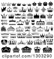 Poster, Art Print Of Black And Whtie Unique Crowns