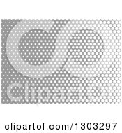 Clipart Of A Gradient Halftone Dot Background Of White And Gray Royalty Free Vector Illustration