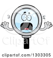 Poster, Art Print Of Cartoon Scared Magnifying Glass Character Screaming