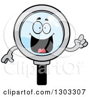 Poster, Art Print Of Cartoon Smart Magnifying Glass Character With An Idea
