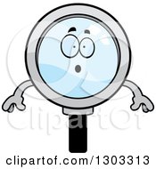 Poster, Art Print Of Cartoon Surprised Magnifying Glass Character Gasping