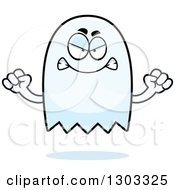 Poster, Art Print Of Cartoon Angry Ghost Character Waving Fists