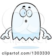 Poster, Art Print Of Cartoon Surprised Ghost Character Gasping