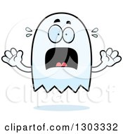 Poster, Art Print Of Cartoon Scared Ghost Character Screaming