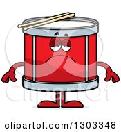 Poster, Art Print Of Cartoon Sad Depressed Musical Drums Character Pouting