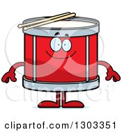 Cartoon Happy Musical Drums Character Smiling
